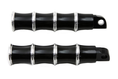 Black Tribal Style Footpeg Set