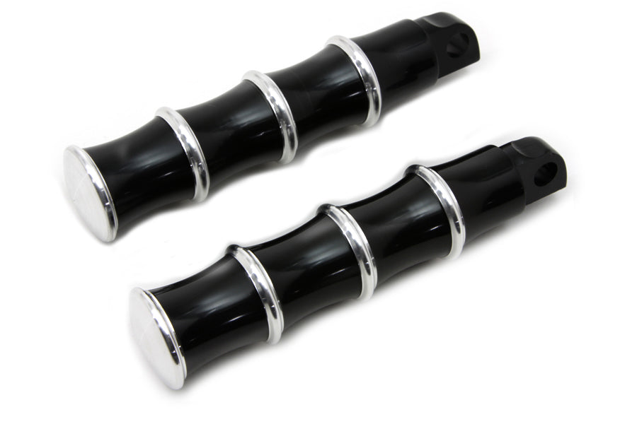 Black Tribal Style Footpeg Set