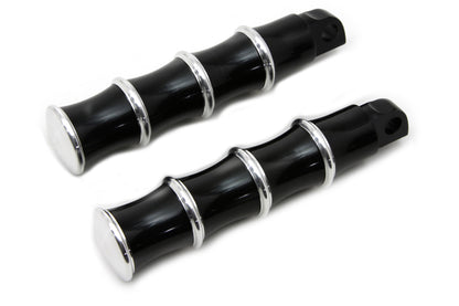 Black Tribal Style Footpeg Set