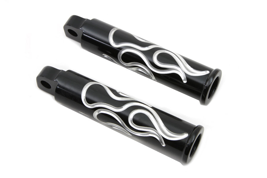 Black Flame Style Footpeg Set