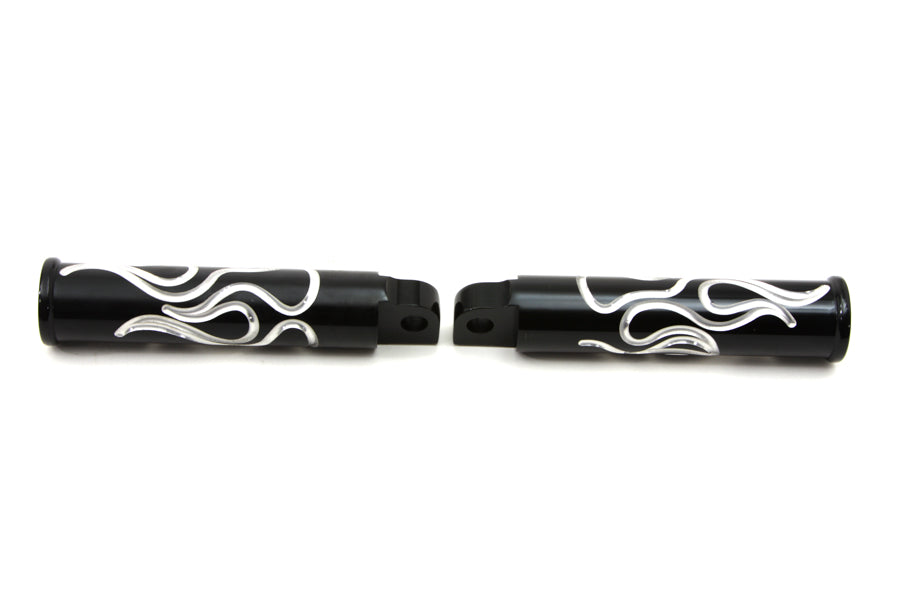 Black Flame Style Footpeg Set