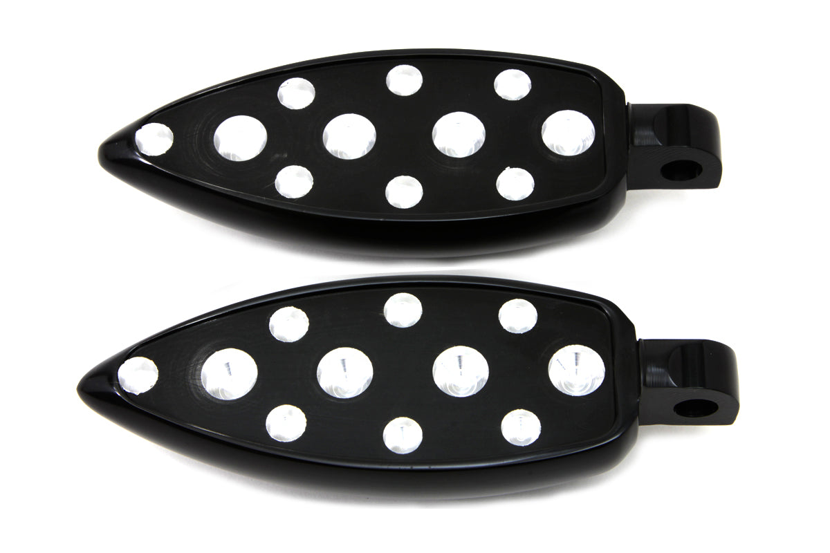 Black Teardrop Style Footpeg Set
