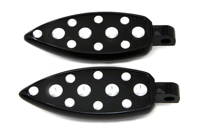 Black Teardrop Style Footpeg Set