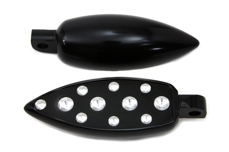 Black Teardrop Style Footpeg Set
