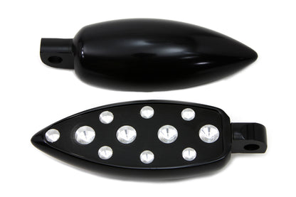 Black Teardrop Style Footpeg Set