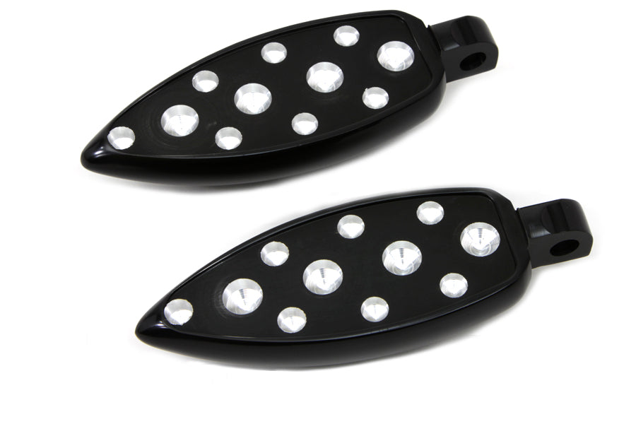 Black Teardrop Style Footpeg Set