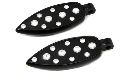 Black Teardrop Style Footpeg Set