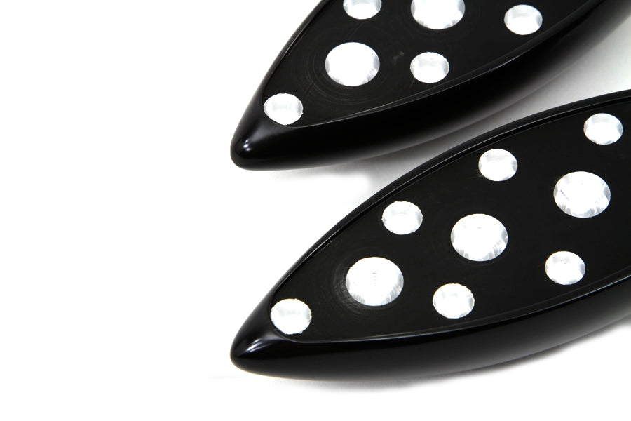 Black Teardrop Style Footpeg Set