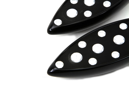 Black Teardrop Style Footpeg Set
