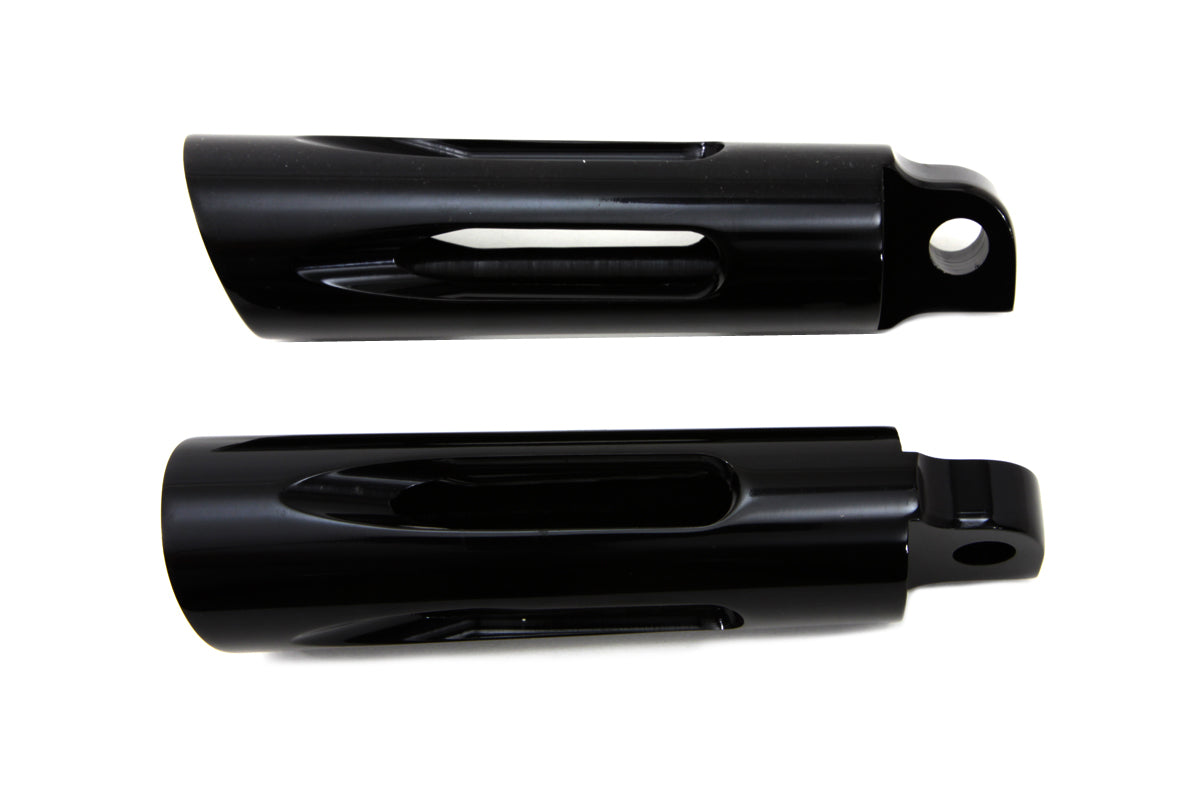 Black Milled Style Slasher Footpeg Set