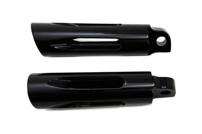 Black Milled Style Slasher Footpeg Set