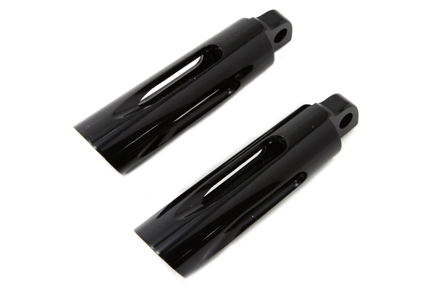 Black Milled Style Slasher Footpeg Set