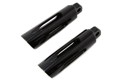 Black Milled Style Slasher Footpeg Set