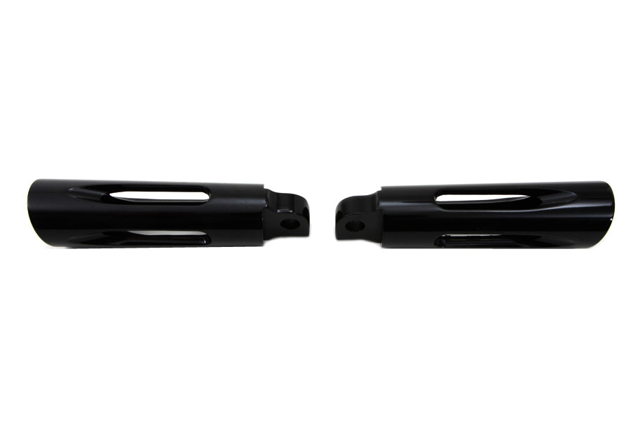 Black Milled Style Slasher Footpeg Set