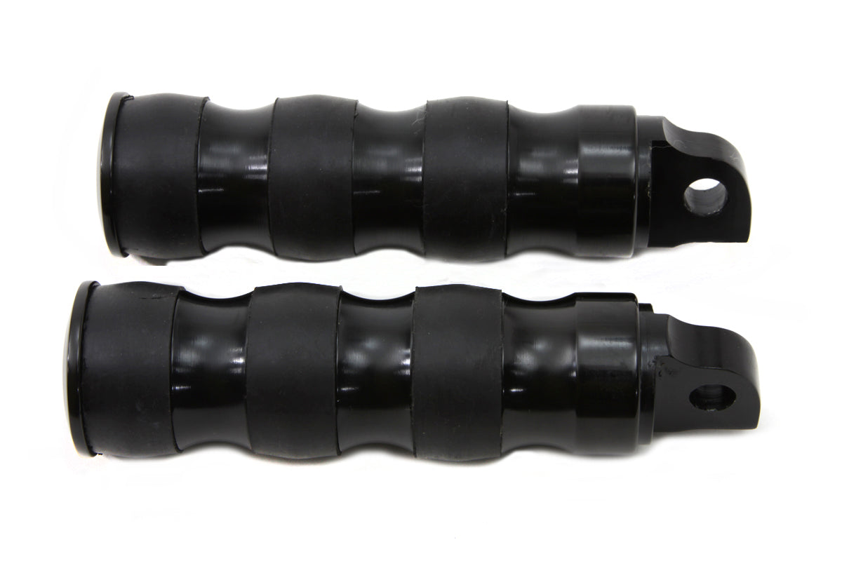 Black Three Band Style Footpeg Set