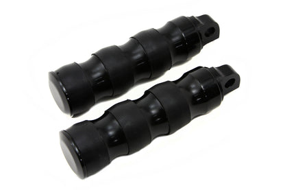 Black Three Band Style Footpeg Set