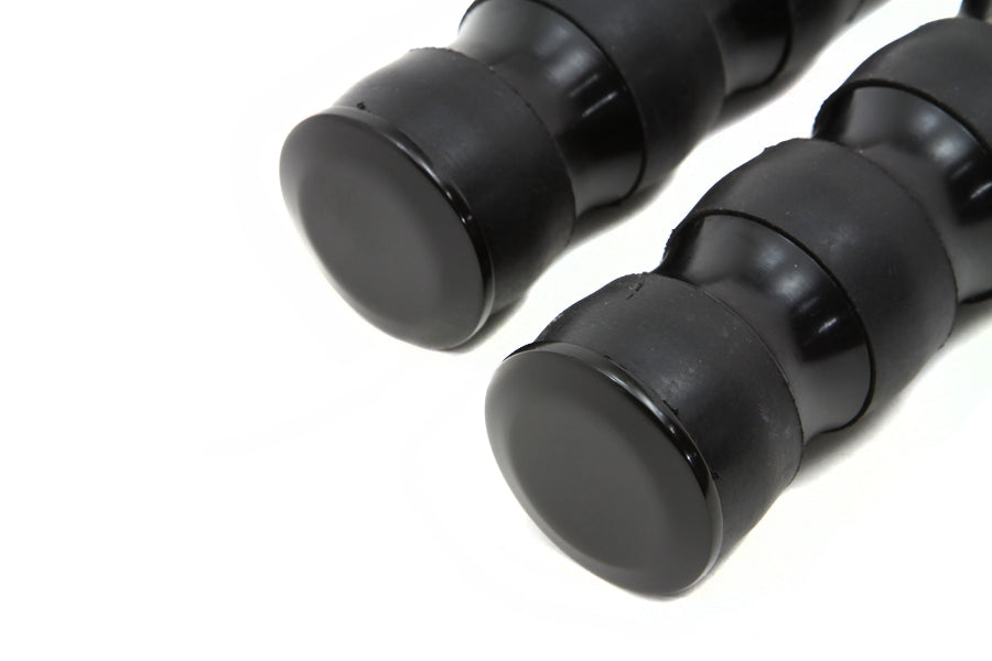 Black Three Band Style Footpeg Set