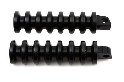Black Grooved Footpeg Set