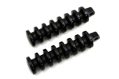 Black Grooved Footpeg Set