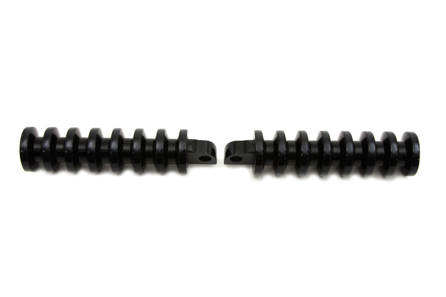 Black Grooved Footpeg Set