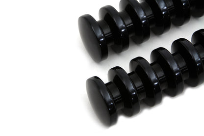 Black Grooved Footpeg Set