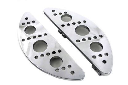 Driver Chrome Drilled Half Moon Footboard Set