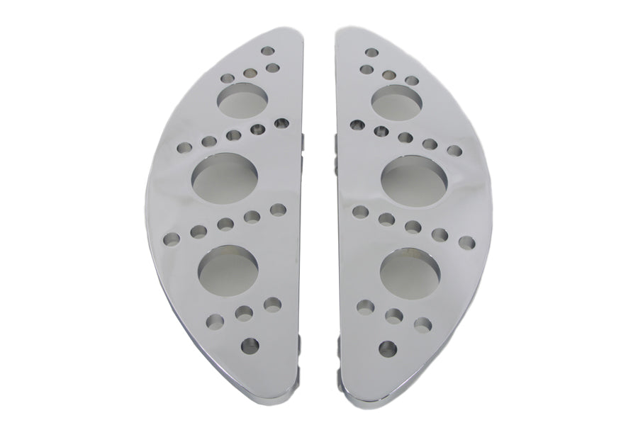 Driver Chrome Drilled Half Moon Footboard Set