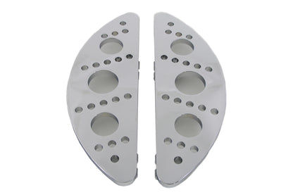 Driver Chrome Drilled Half Moon Footboard Set