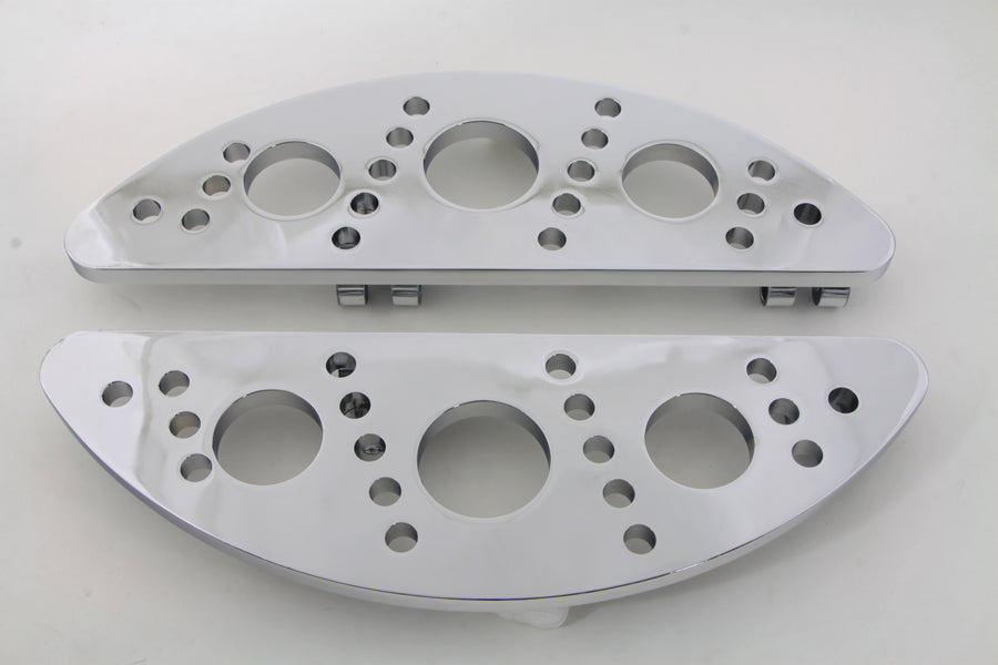 Driver Chrome Drilled Half Moon Footboard Set