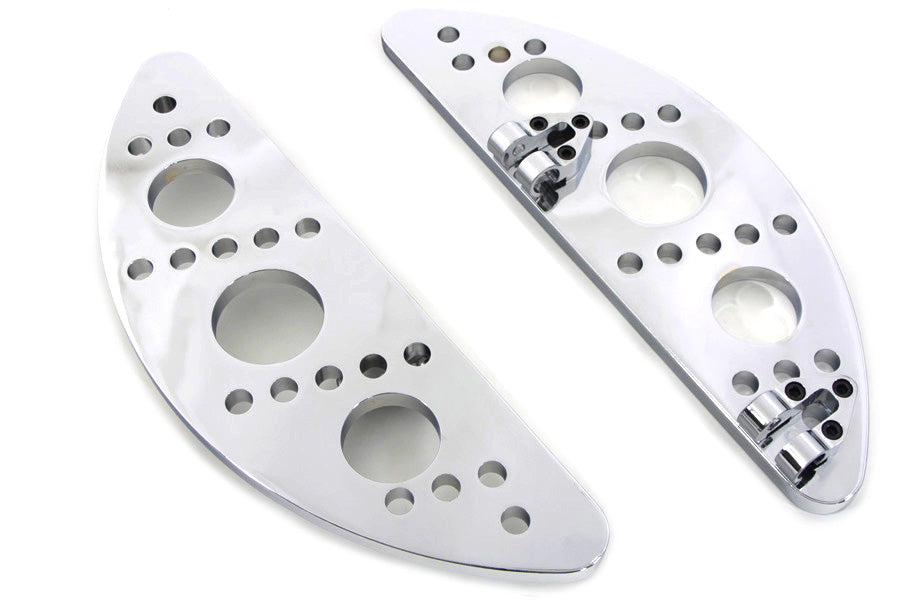 Driver Chrome Drilled Half Moon Footboard Set