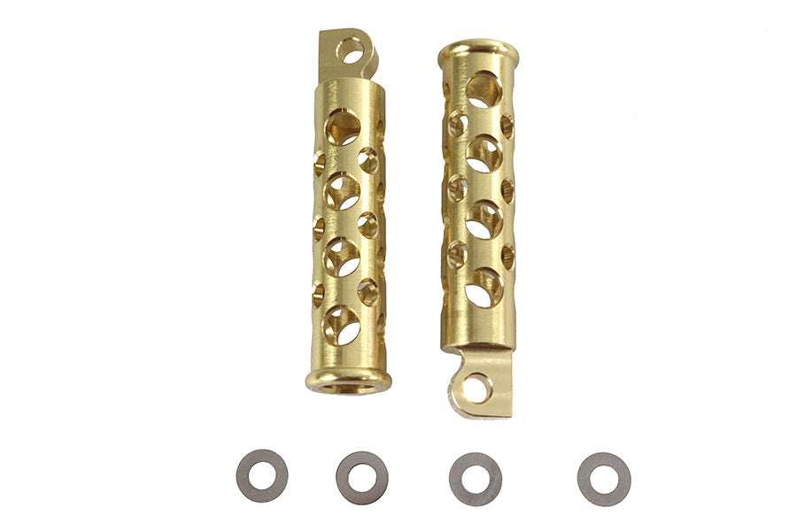 Swiss Cheese Style Footpeg Set Brass