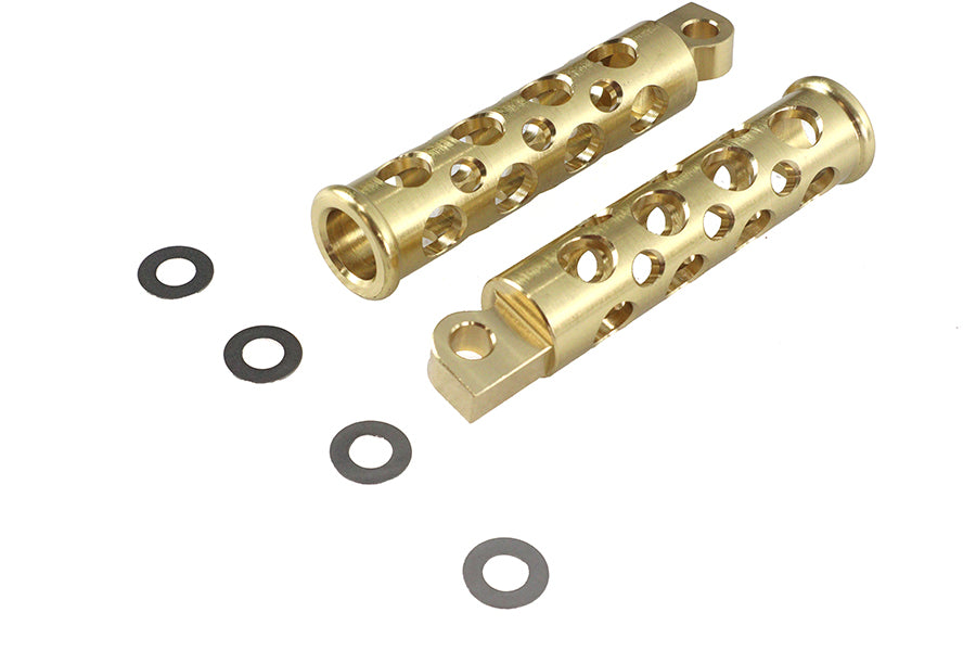 Swiss Cheese Style Footpeg Set Brass