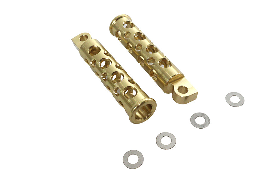 Swiss Cheese Style Footpeg Set Brass