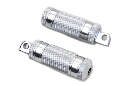Silver Knurled Four Grooved Footpeg Set