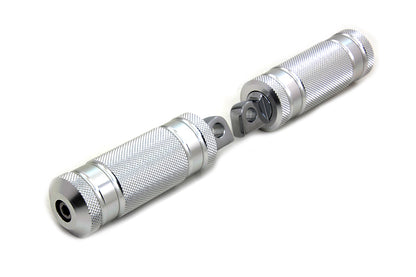Silver Knurled Four Grooved Footpeg Set