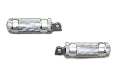 Silver Knurled Four Grooved Footpeg Set