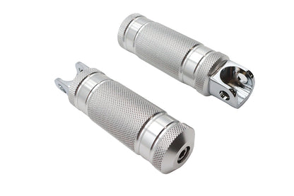 Silver Knurled Four Grooved Footpeg Set