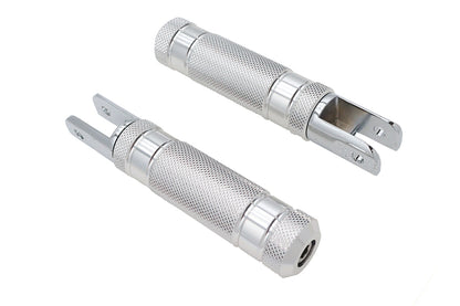 Silver Knurled Four Grooved Footpeg Set