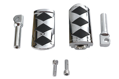 Diamond Style Adjustable Footpeg Set Chrome