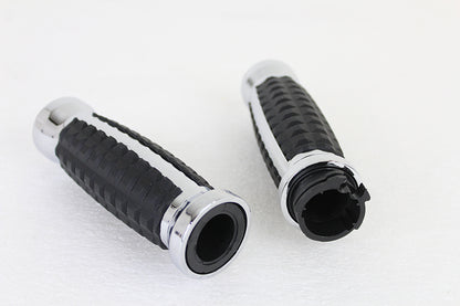 Alligator Style Throttle By Wire Grip Set Chrome