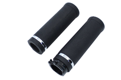 Black Grip Set with Chrome End Caps