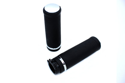 Black Grip Set with Chrome End Caps