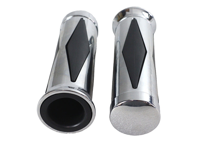 Diamond Style Grip Set with Chrome End Cap