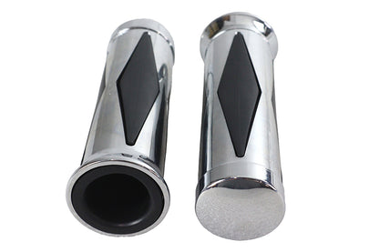 Diamond Style Grip Set with Chrome End Cap