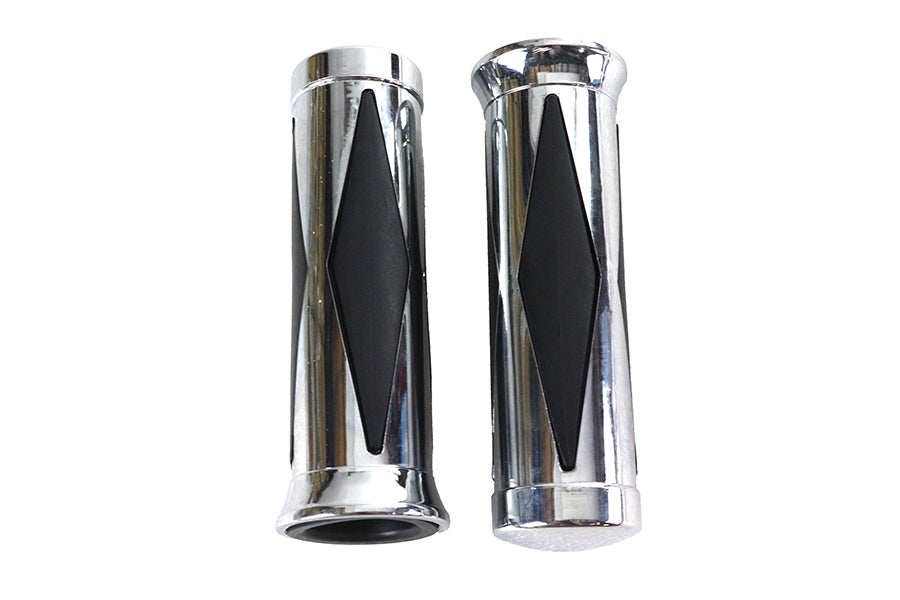Diamond Style Grip Set with Chrome End Cap
