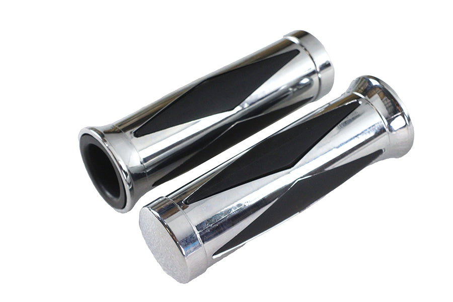 Diamond Style Grip Set with Chrome End Cap