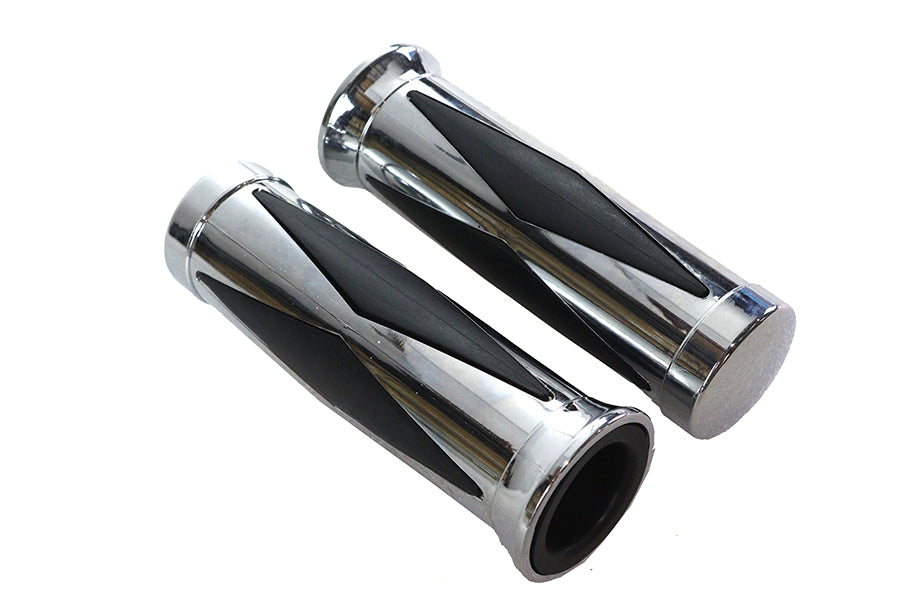 Diamond Style Grip Set with Chrome End Cap