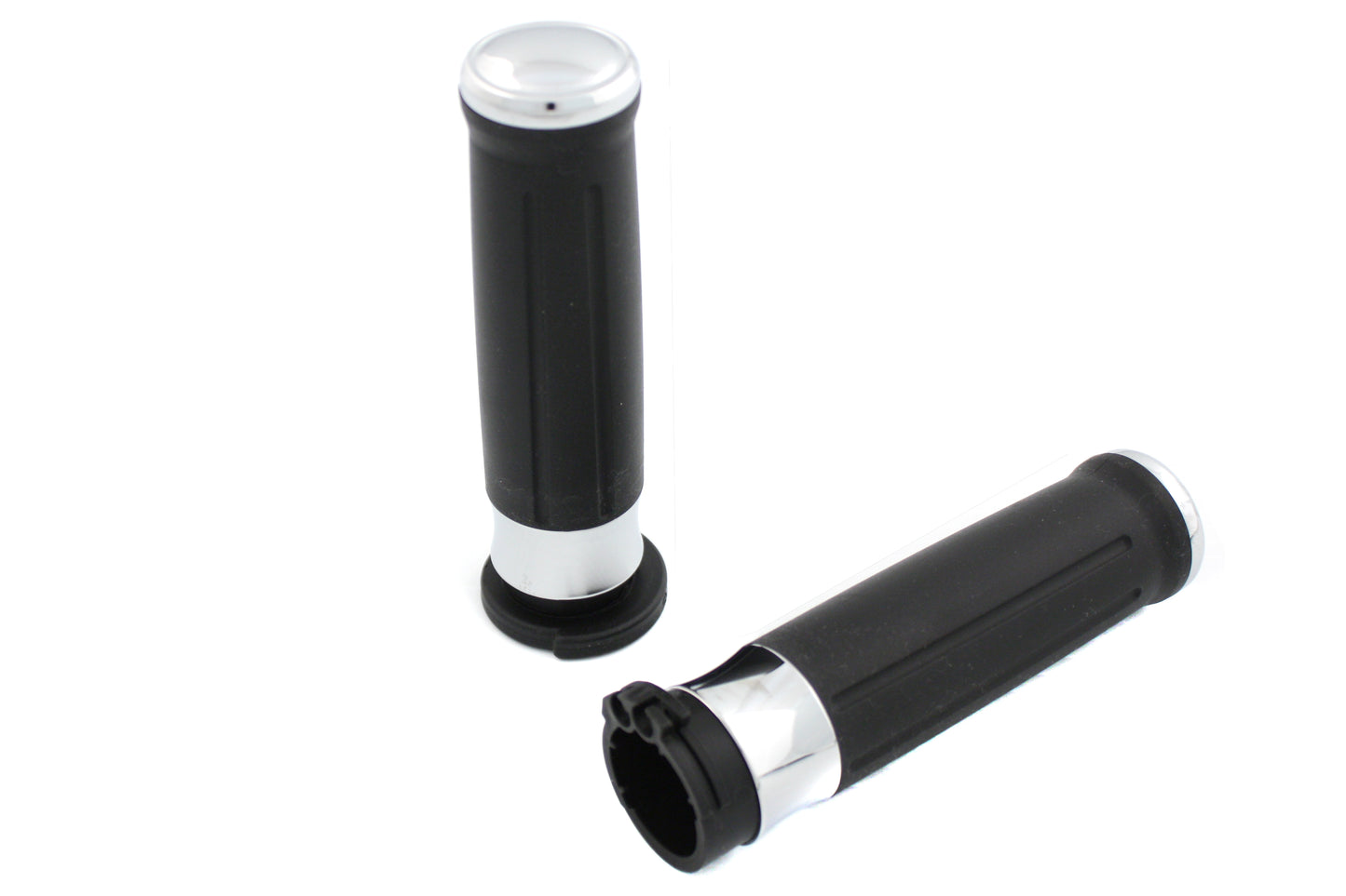 Black Grip Set with Chrome End Caps