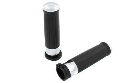Black Grip Set with Chrome End Caps