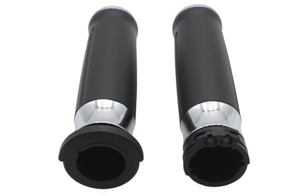 Black Grip Set with Chrome End Caps
